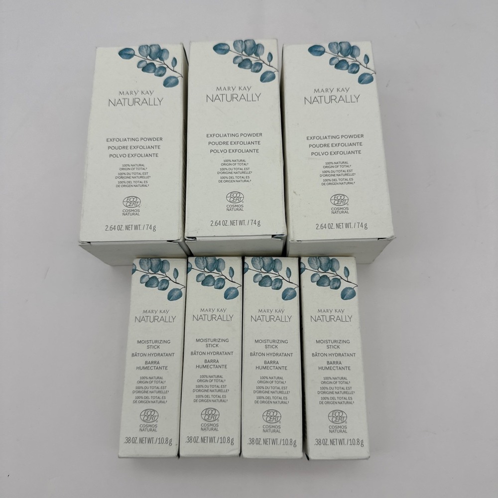 Lot 7 Mary Kay Naturally Moisturizing Stick .38 oz & Exfoliating Powder 2.64
